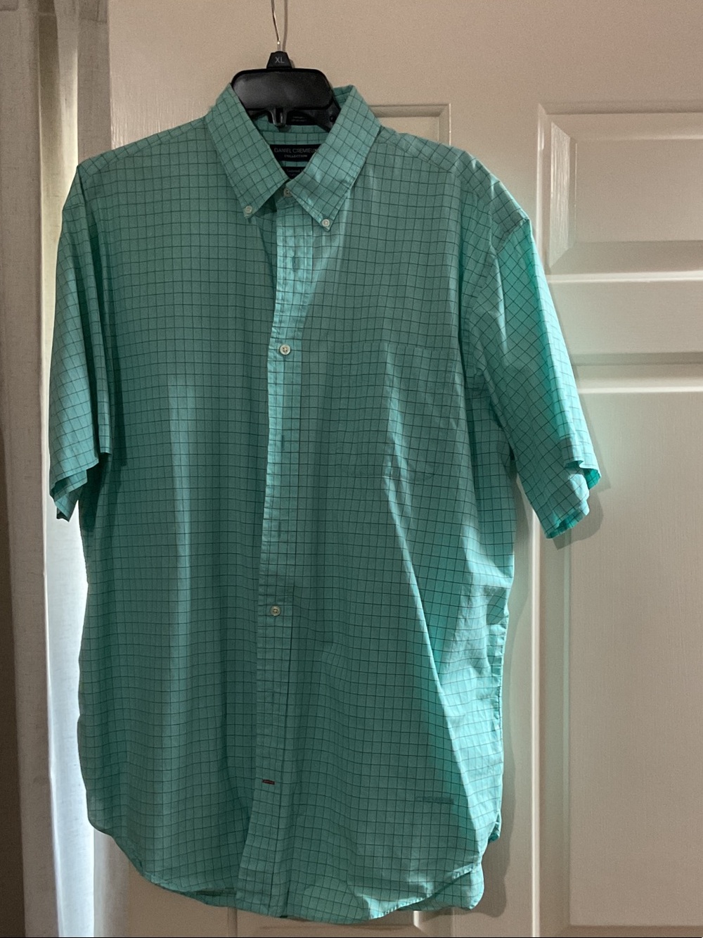 Daniel Cremieux Short-Sleeve Button-Down Shirt in Teal Grid